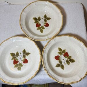 Vintage Mikasa Strawberry Festival Pasta/ Soup  Bowl 8.5" ~Set Of 3